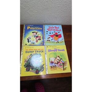 Little Golden Books Lot of 4 Pinocchio Red Riding Hood Sleepy Book Dump Truck s